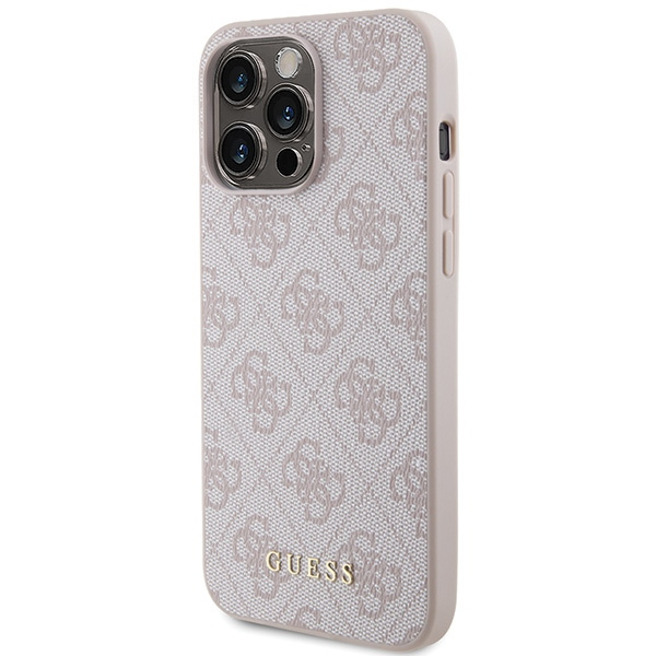 Guess GUHCP15XG4GFPI Apple iPhone 15 Pro Max hard case 4G Metal Gold Logo pink