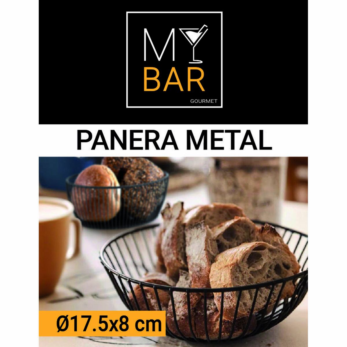 Breadbasket My Bar Black Metal Circular (12 Units)