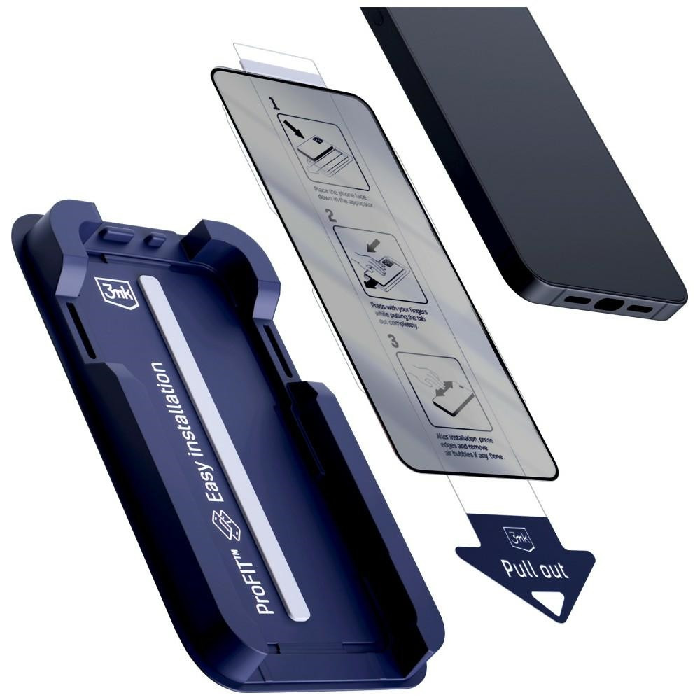 Szkło prywatyzujące 3MK HardGlass Max Privacy z aplikatorem do Apple iPhone 15 / 16 czarny