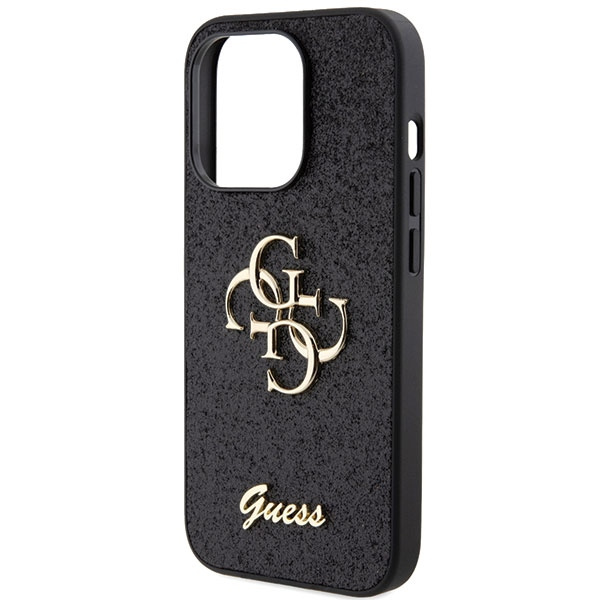 Guess GUHCP15XHG4SGK Apple iPhone 15 Pro Max hardcase Glitter Script Big 4G black