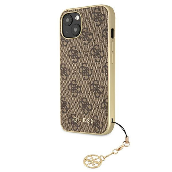 Guess GUHCP13MGF4GBR Apple iPhone 13 brown hardcase 4G Charms Collection