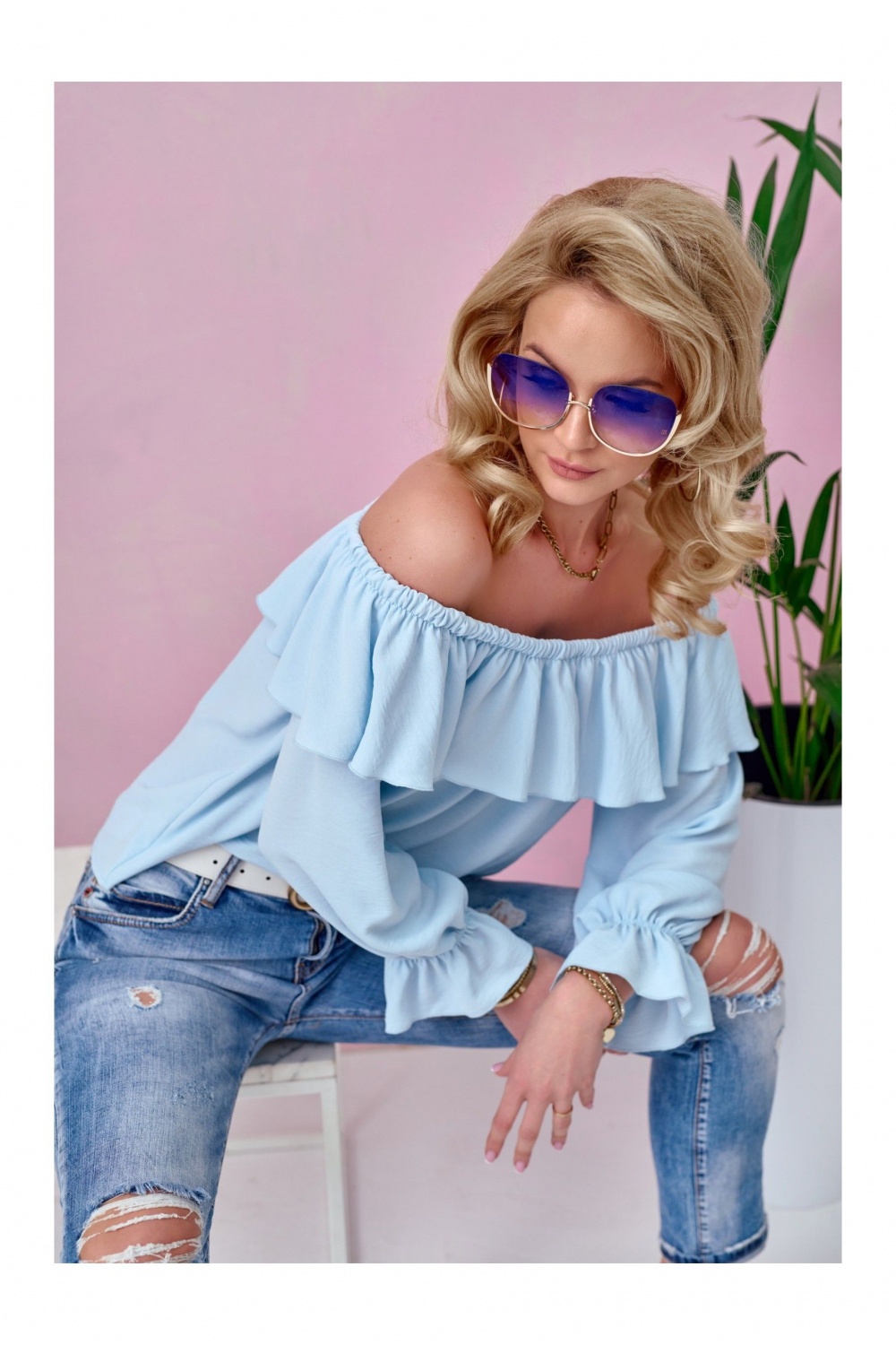  Blouse model 182659 Roco Fashion  blue