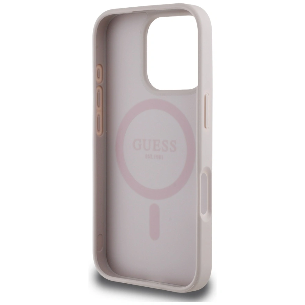 Guess 4G Circle Classic Logo MagSafe Apple iPhone 16 Pro Max pink