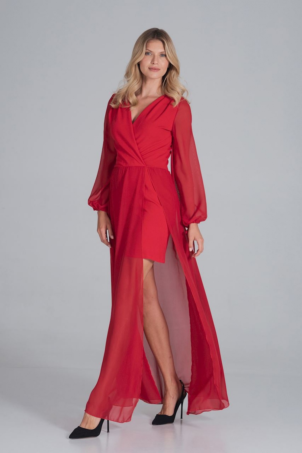 Abendkleid model 160983 Figl rot Damen