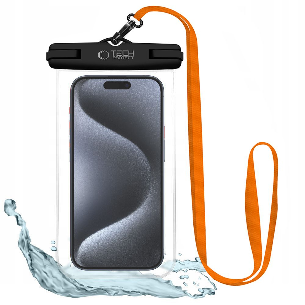 Tech-Protect UWC7 Universal Waterproof Case 6.9" black/orange