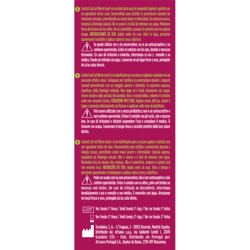 CONTROL - LUB HEAT EFFECT LUBRICANT GEL 75 ML
