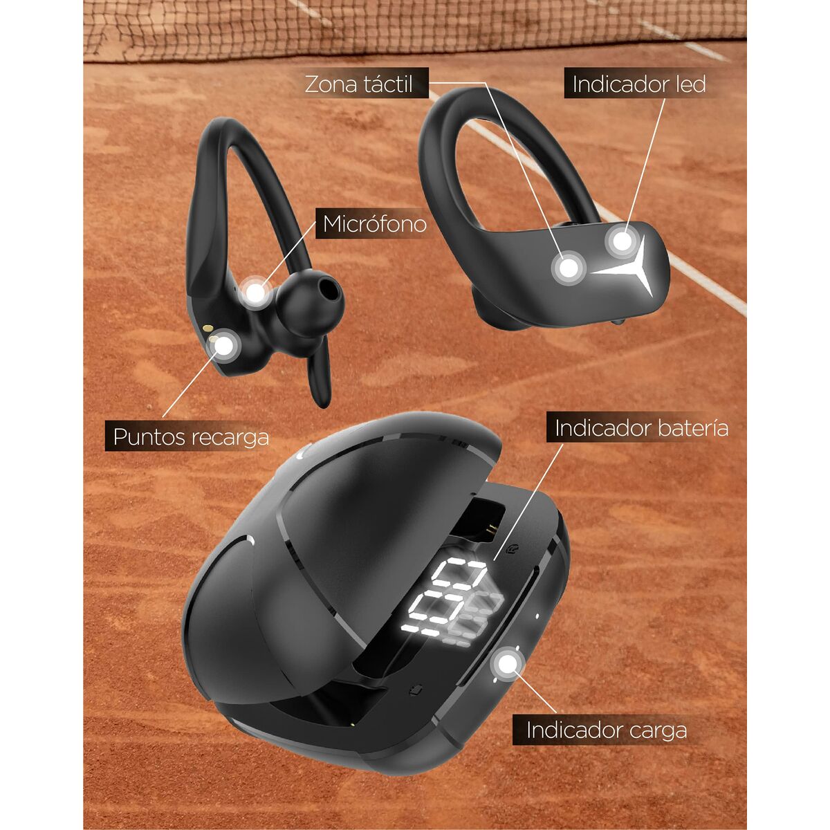 Sportowe Słuchawki KSIX Sport Buds 2 700 mAh Sportowe Słuchawki KSIX Sport Buds 2 700 mAh