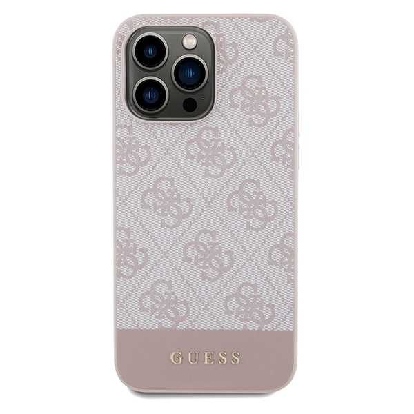 Guess GUHCP14LG4GLPI Apple iPhone 14 Pro hard case 4G Stripe Collection pink