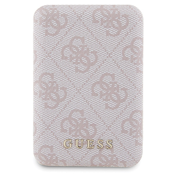 Guess GUBPM5P15L4GEMGP Apple iPhone 15 Pro hardcase + Powerbank 5000mAh MagSafe 4G Metal Logo pink