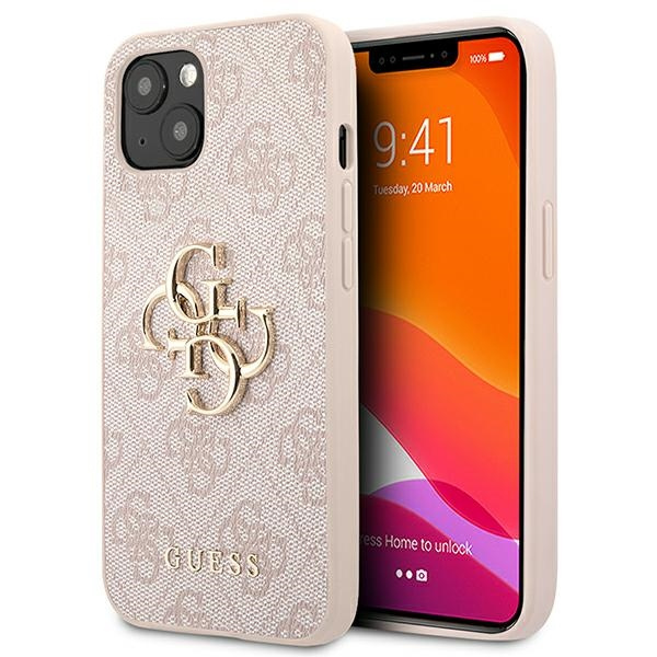 Guess GUHCP13M4GMGPI Apple iPhone 13 pink hardcase 4G Big Metal Logo