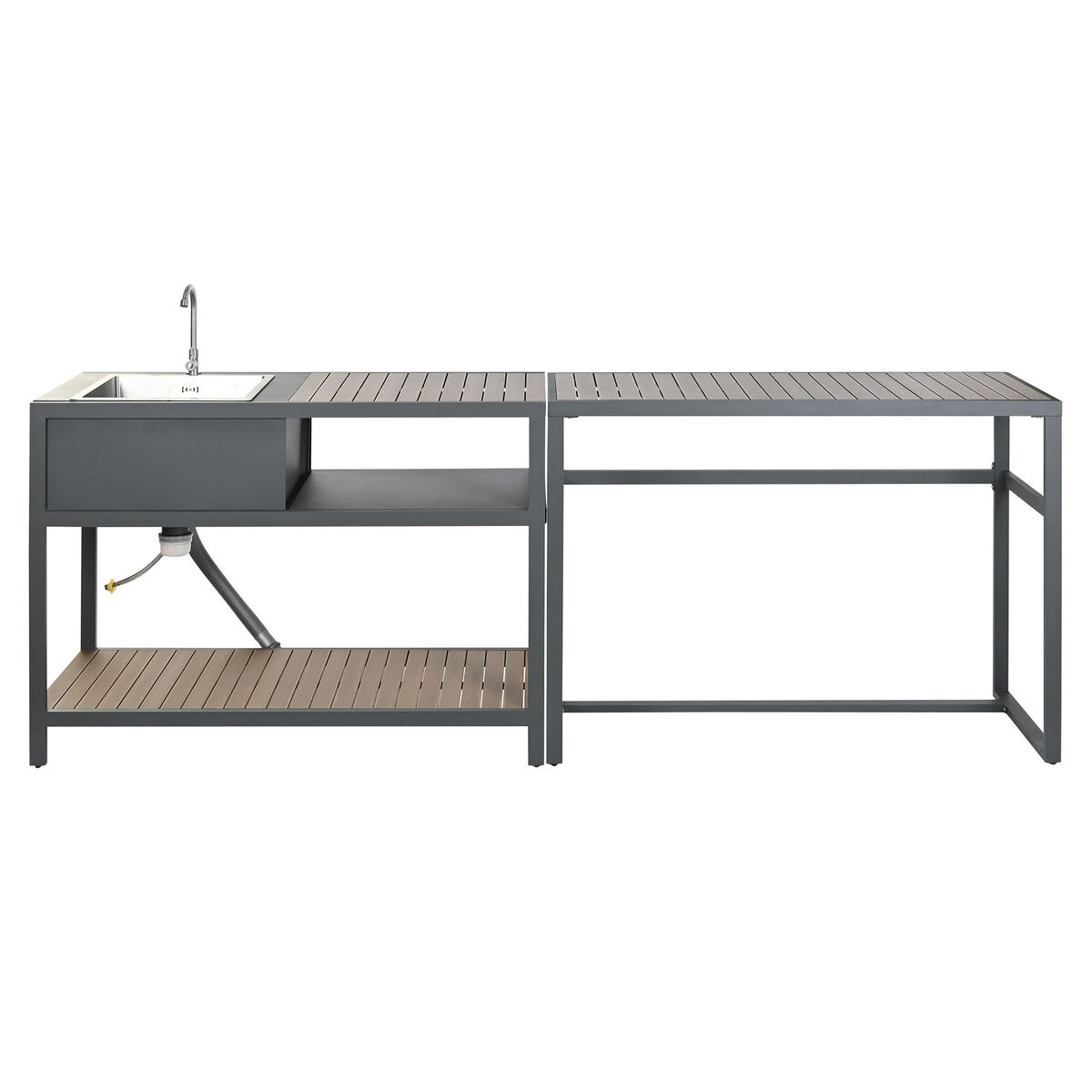 Kitchen furniture Home ESPRIT Grey Natural 127 x 100 x 90 cm 127 x 100 x 95 cm Kitchen furniture Home ESPRIT Grey Natural 127 x 100 x 90 cm 127 x 100 x 95 cm