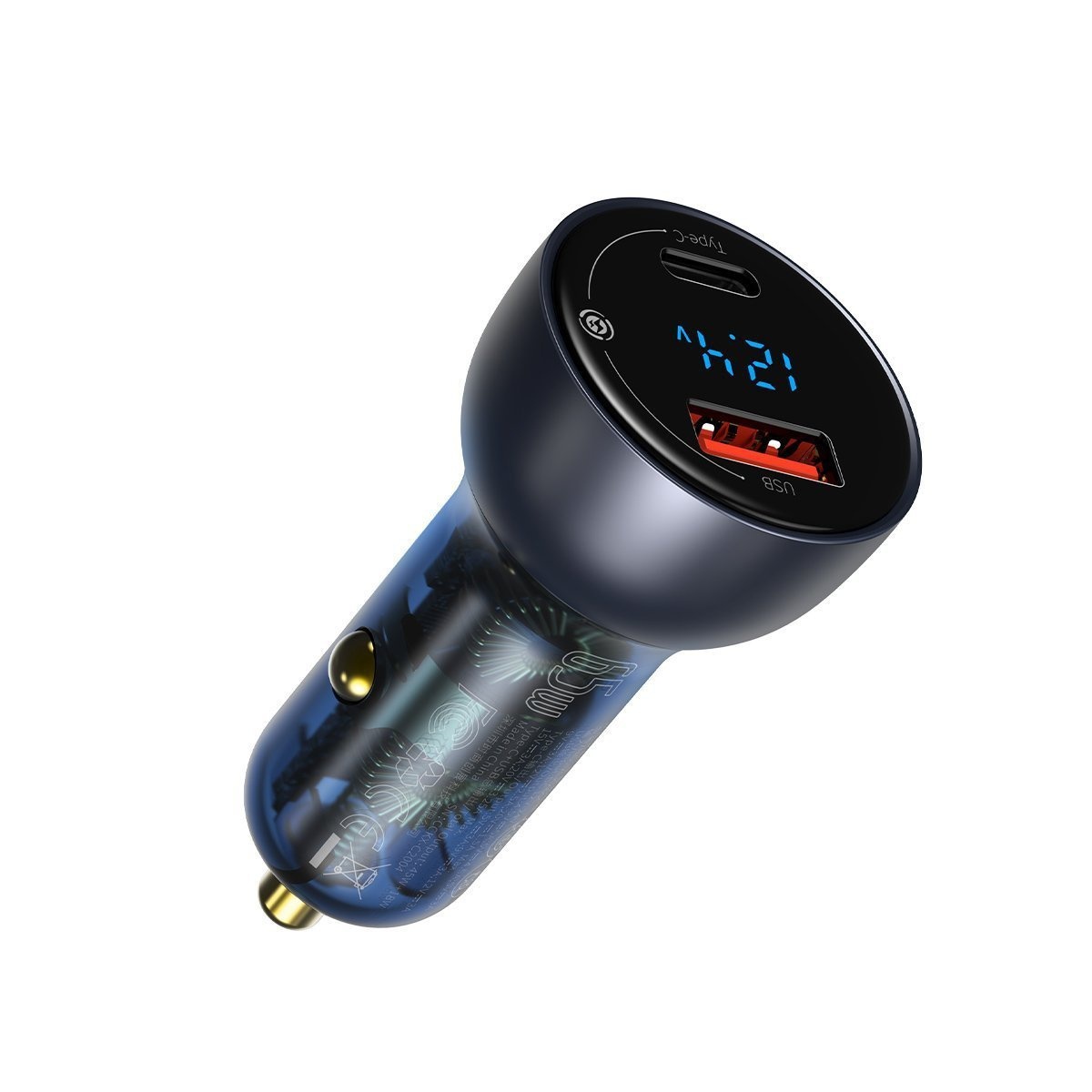 Baseus Particular Digital Display QC+PPS Dual Quick Charger Car Charger 65W Gray