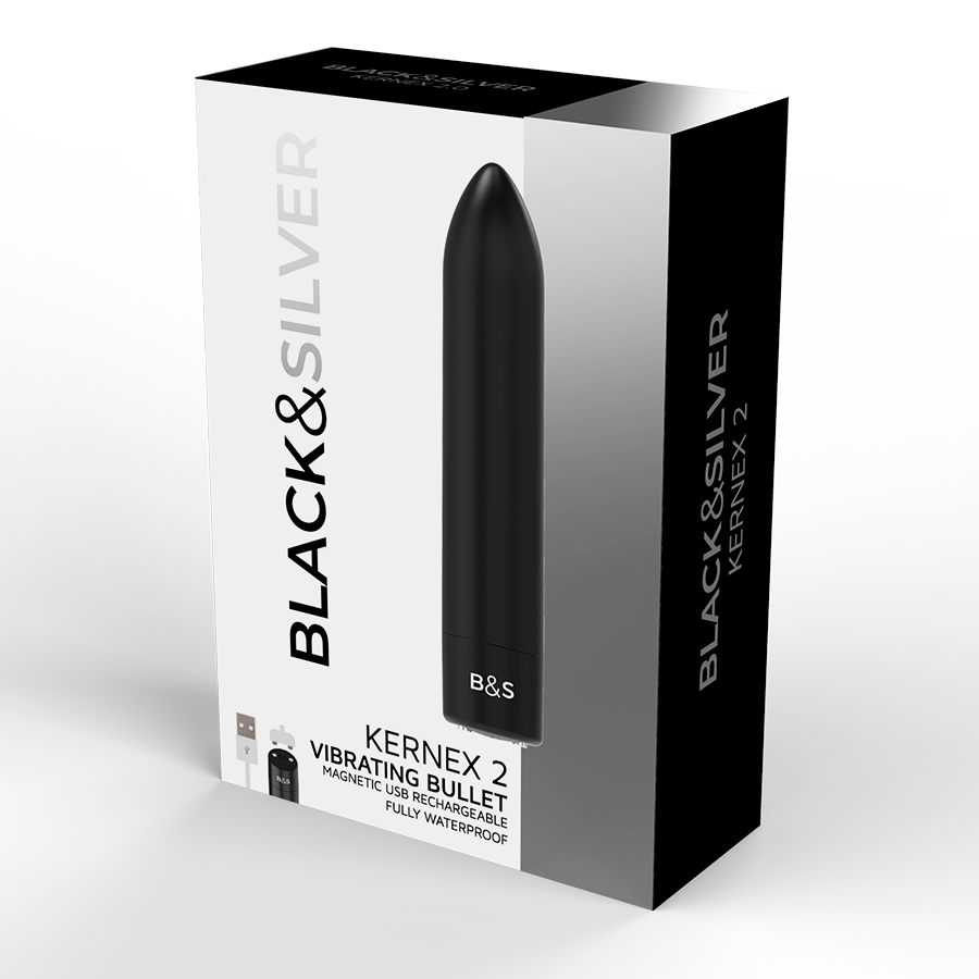 BLACK&SILVER- KERNEX 2 BLACK VIBRATING MAGNETIC BULLET