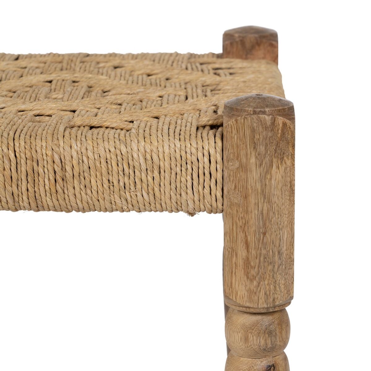 Bench Wood 40 x 40 x 40 cm Natural Fibre