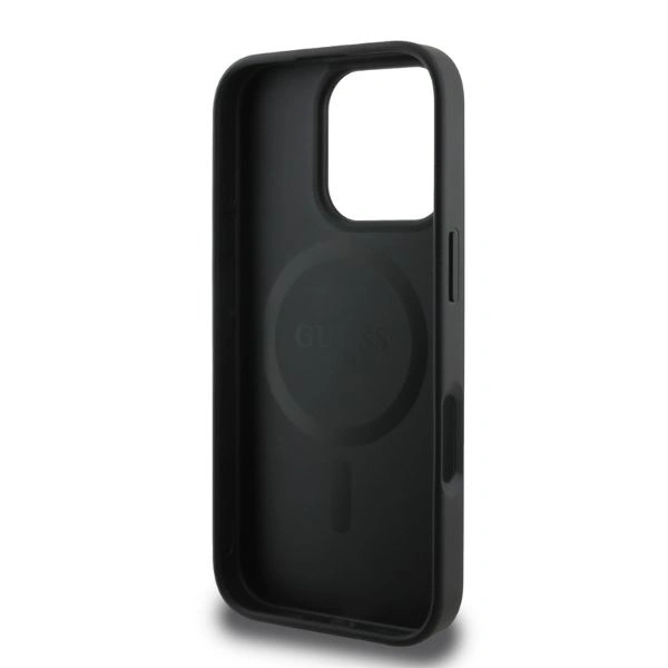 Case Guess GUHMP16XP4RPSK Apple iPhone 16 Pro Max hardcase 4G Printed Stripes MagSafe black