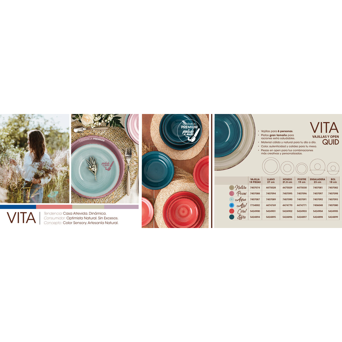 Tableware Quid Vita Natura Green Ceramic 18 Pieces Tableware Quid Vita Natura Green Ceramic 18 Pieces