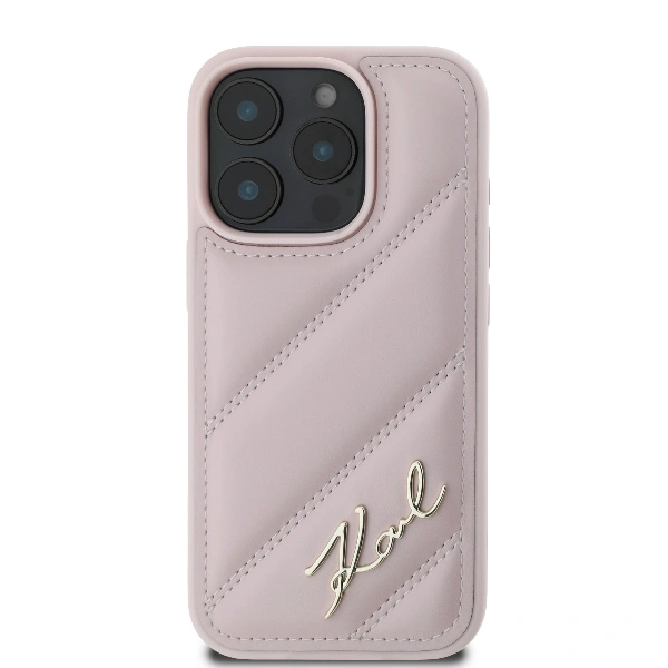 Case Karl Lagerfeld KLHCP16LPQDSMGP Apple iPhone 16 Pro hardcase Quilted Signature pink