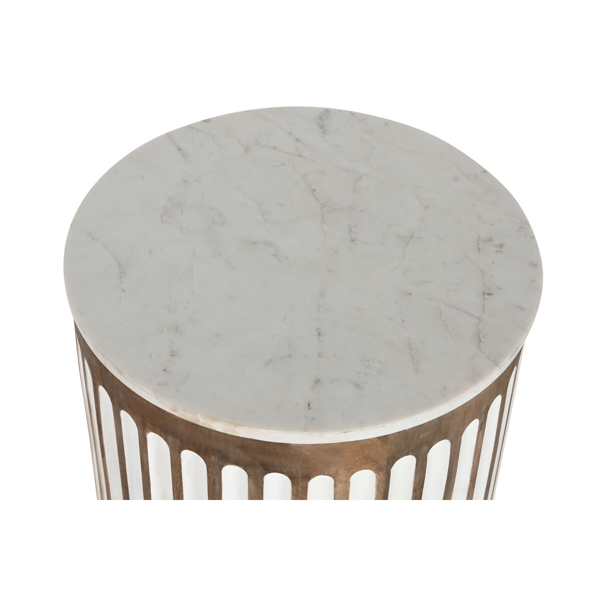 Side table Home ESPRIT White Natural 41 x 41 x 52 cm