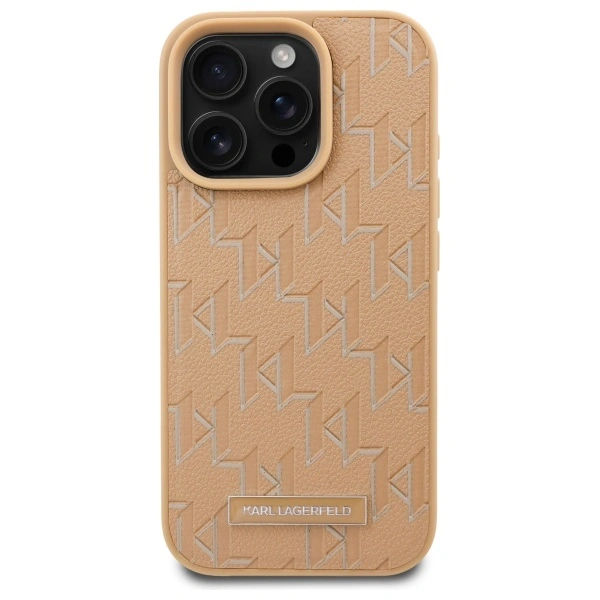 Karl Lagerfeld KLHMP16XPKHPORPE Apple iPhone 16 Pro Max hardcase Hot Stamp Magsafe beige