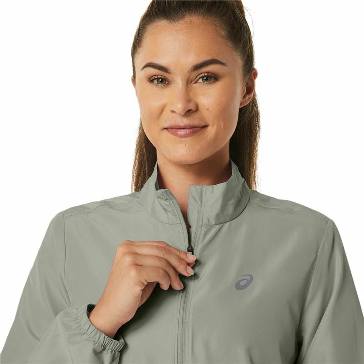 Women's Sports Jacket Asics Core Grey White