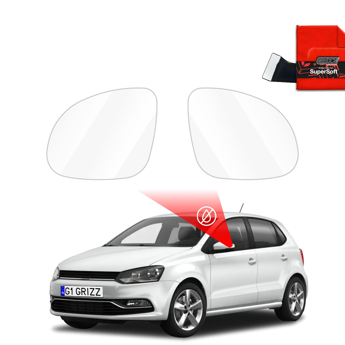 Folia przeciwdeszczowa na lusterka GrizzGlass ZeroDrop do Volkswagen Polo 5 (2009-2017)