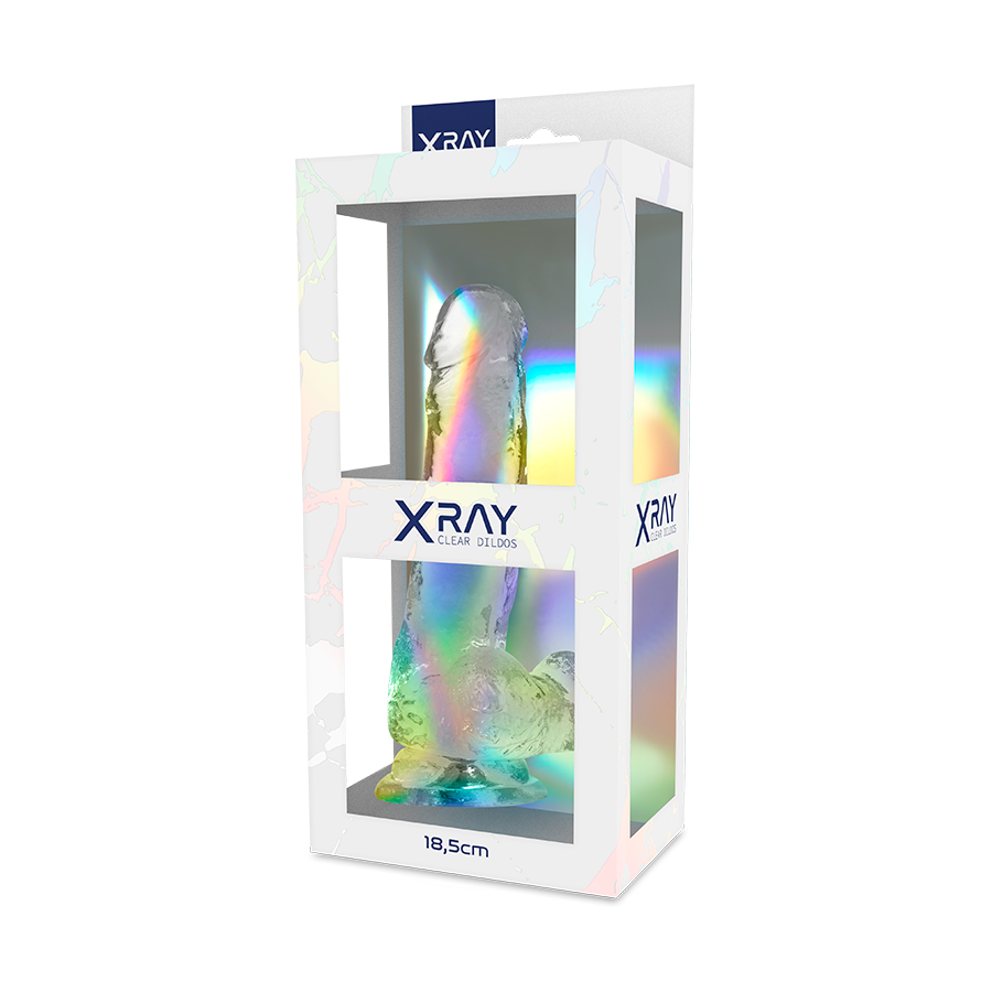 XRAY CLEAR COCK WITH BALLS  18.5CM X 3.8CM