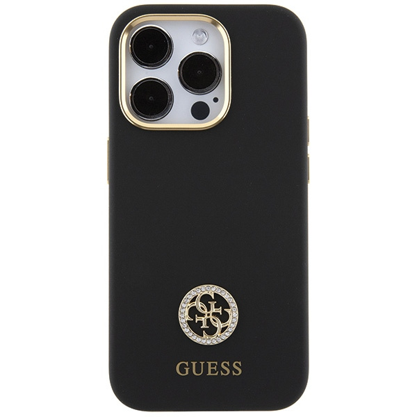 Guess GUHCP15LM4DGPK Apple iPhone 15 Pro hardcase Silicone Logo Strass 4G black