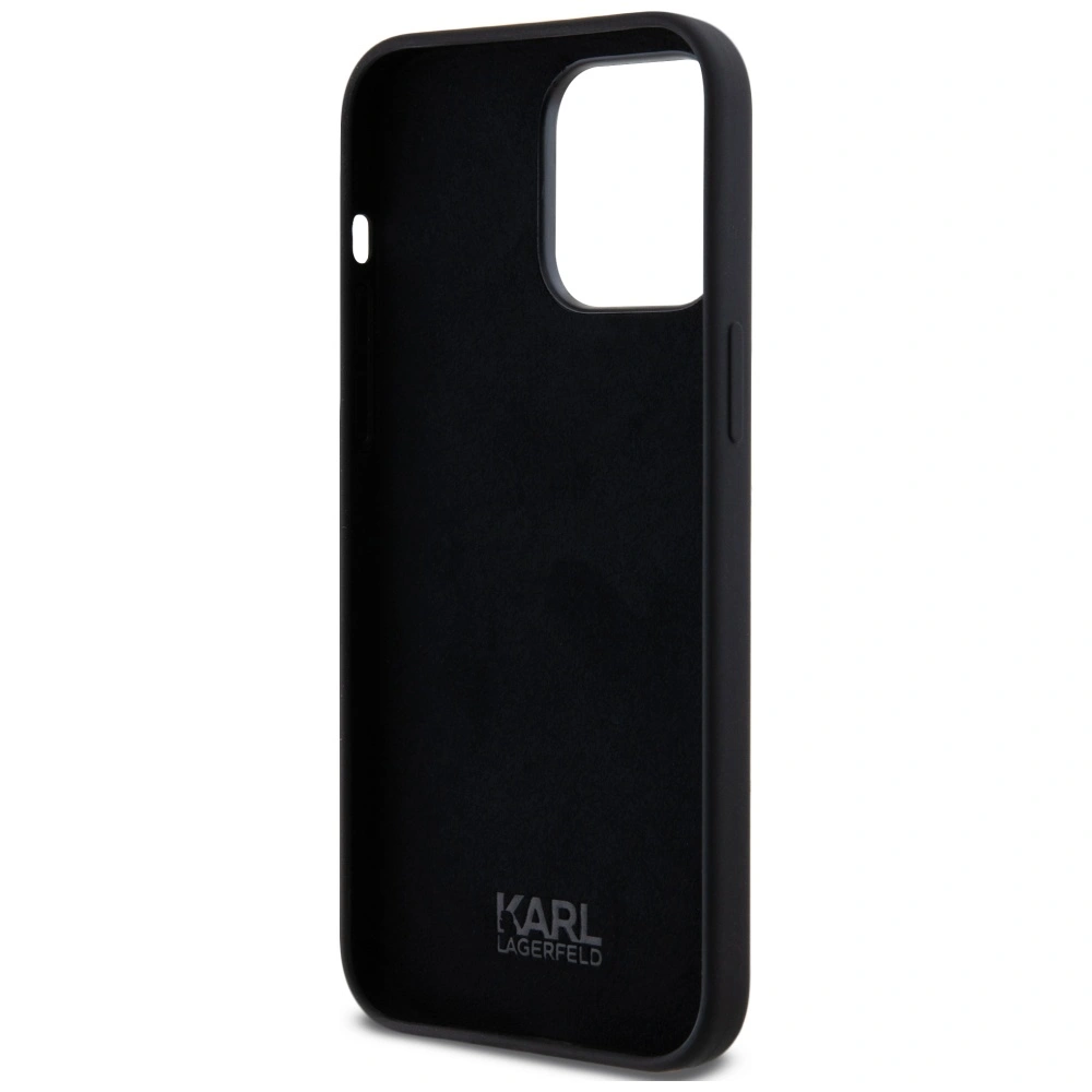 Karl Lagerfeld Silicone Metal Script Logo Apple iPhone 14 Pro Max black