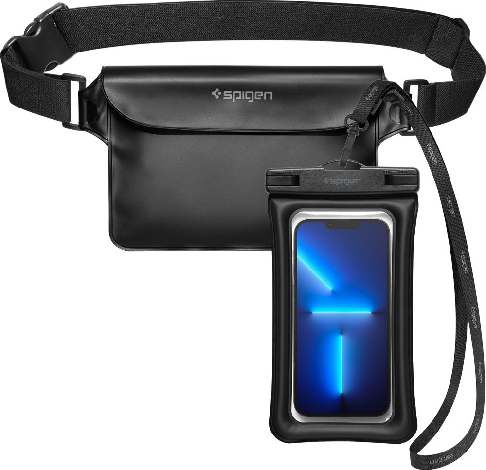 Spigen A621 Universal Waterproof Case & Waist Bag Black