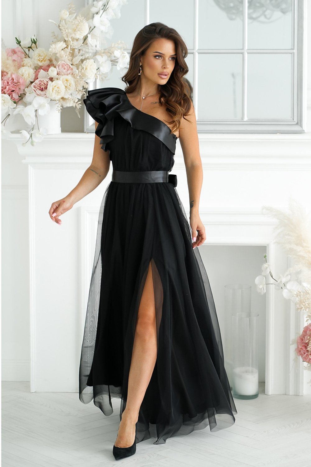  Evening dress model 200244 Bicotone  black