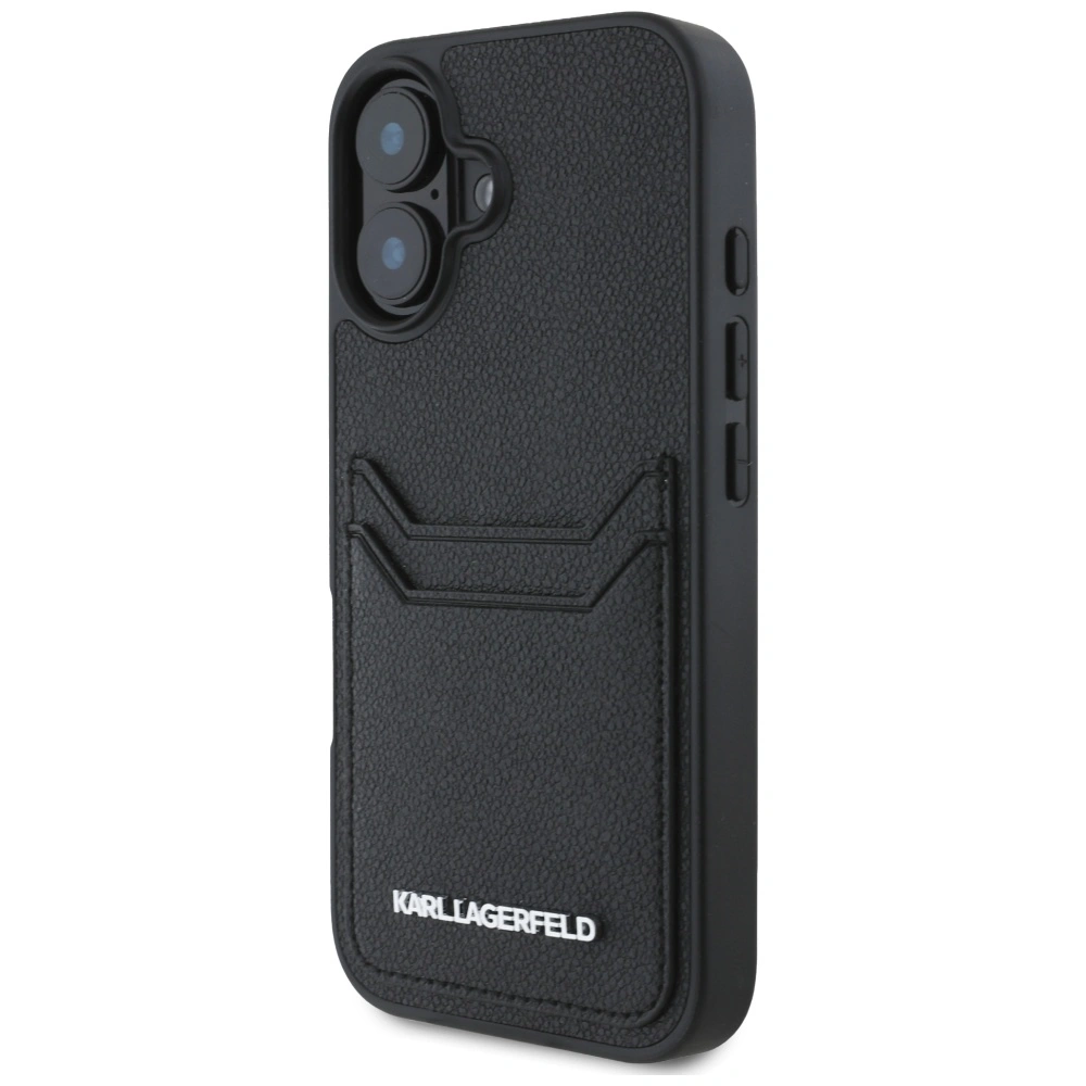 Karl Lagerfeld HC Grained PU Cardslot Metal Elong Apple iPhone 16 black