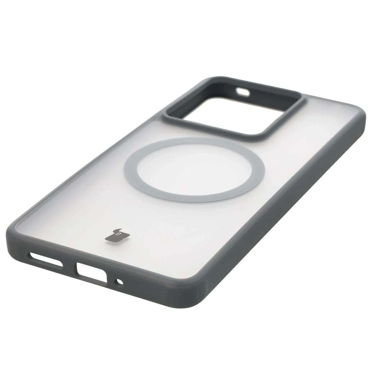 Etui z pierścieniem magnetycznym Bizon Case MatteO do Realme GT 7 / 7T przydymione-szare