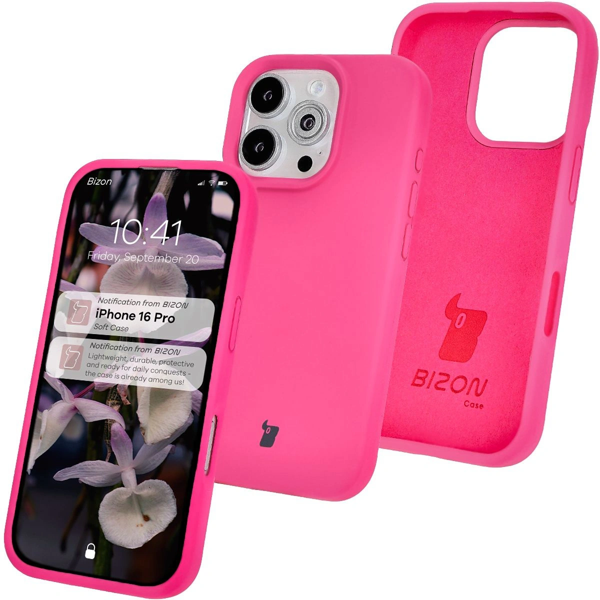 Bizon Soft Case Apple iPhone 16 Pro fuchsia