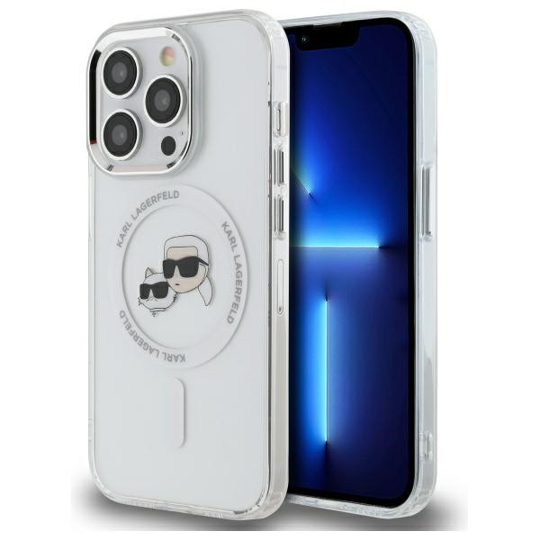 Etui Karl Lagerfeld do Apple iPhone 14 Pro Max hardcase IML Metal Karl&Choupette Head MagSafe biały