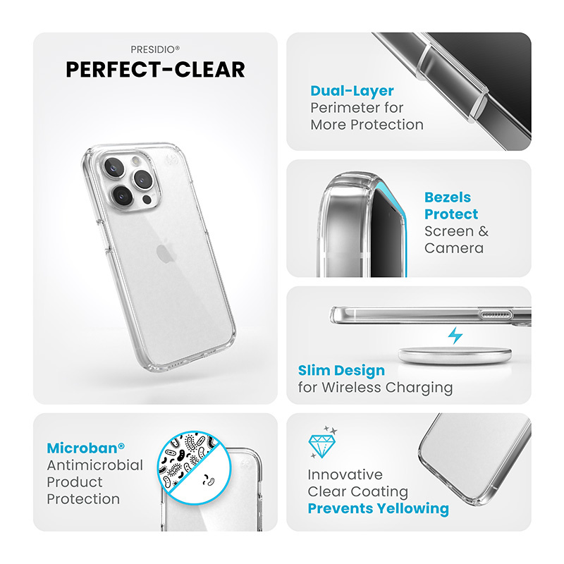 Speck Presidio Perfect-Clear Apple iPhone 15 Pro (Clear)