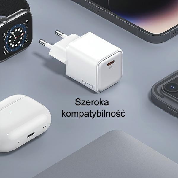 USAMS CC186TC01 wall charger 1xUSB-C 30W PD Fast Charging X-ron Series black