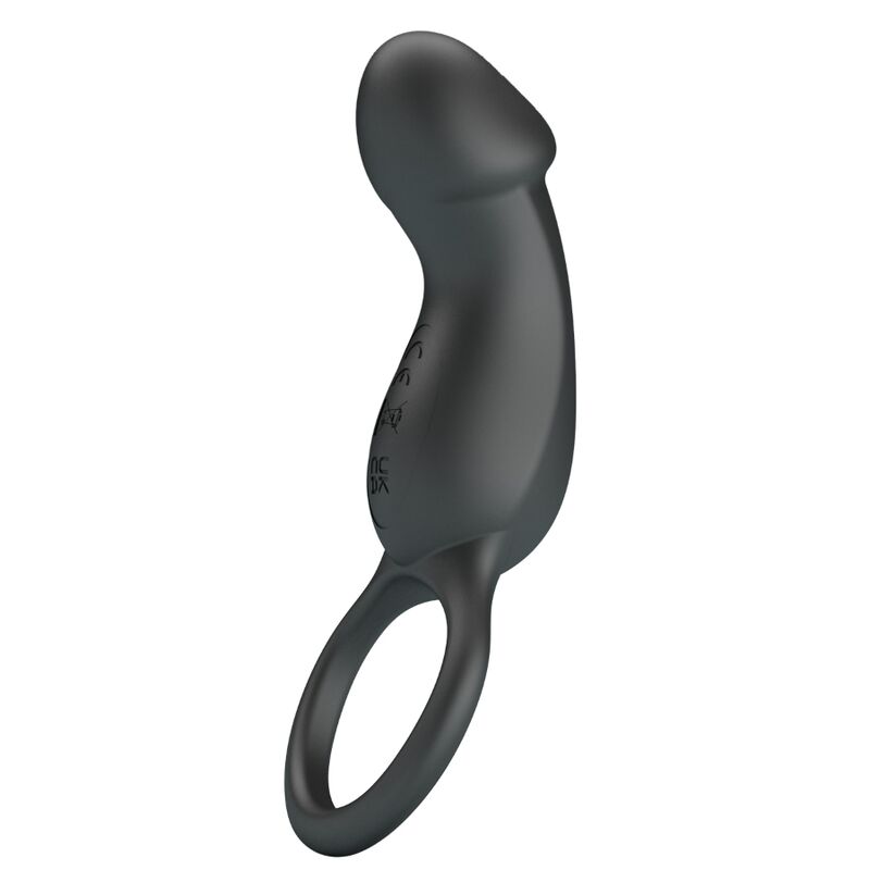 PRETTY LOVE - TRAE VIBRATING BLACK RING WITH STIMULATOR