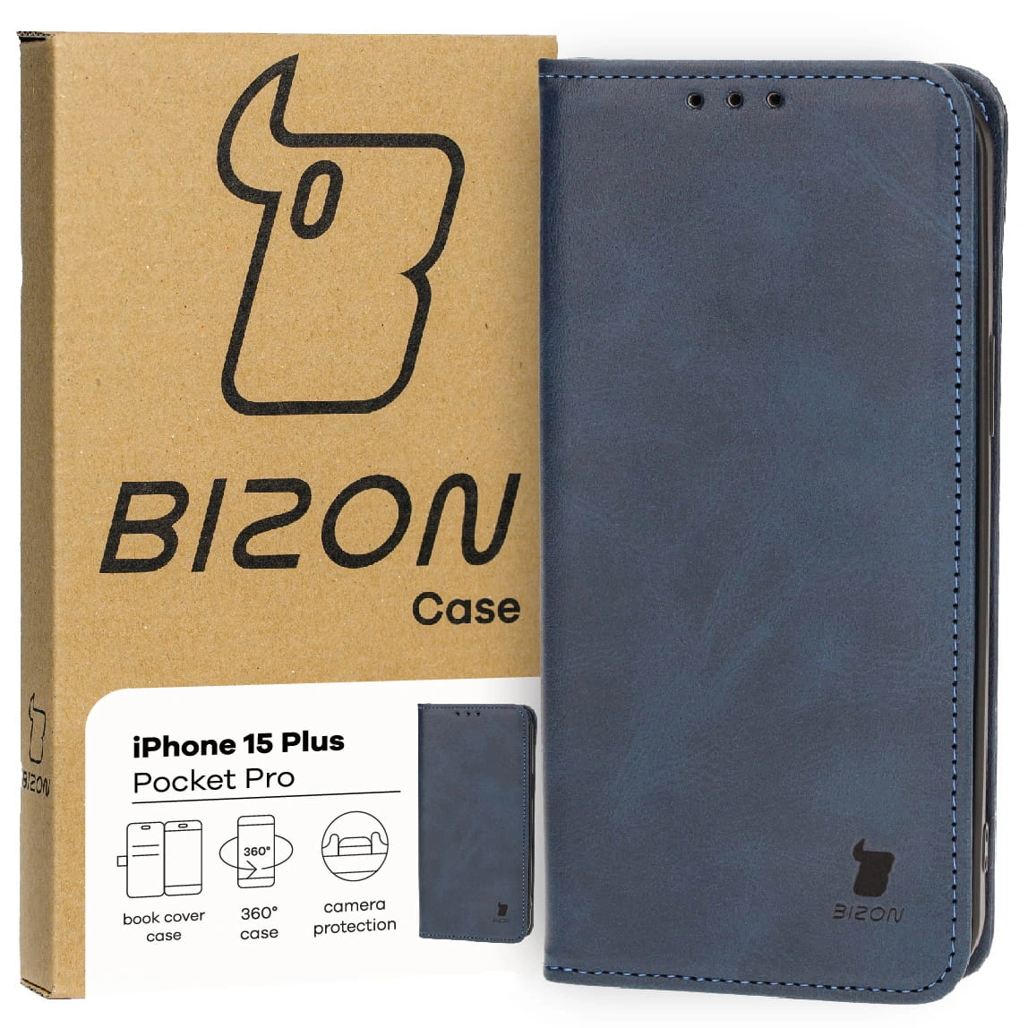 Bizon Case Pocket Pro Apple iPhone 15 Plus navy blue