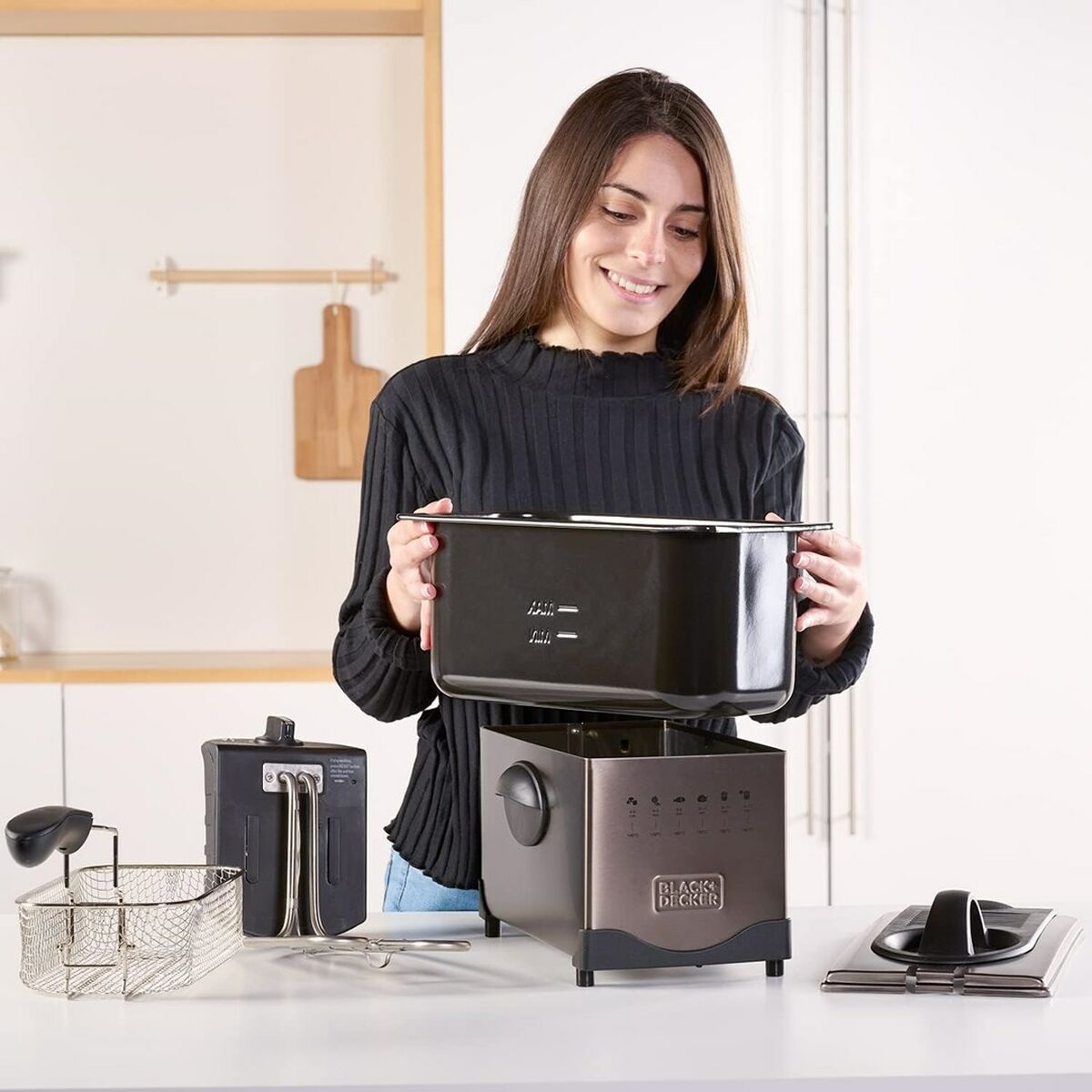 No-Oil Fryer Black & Decker ES9730040B Grey 2100 W 3 L