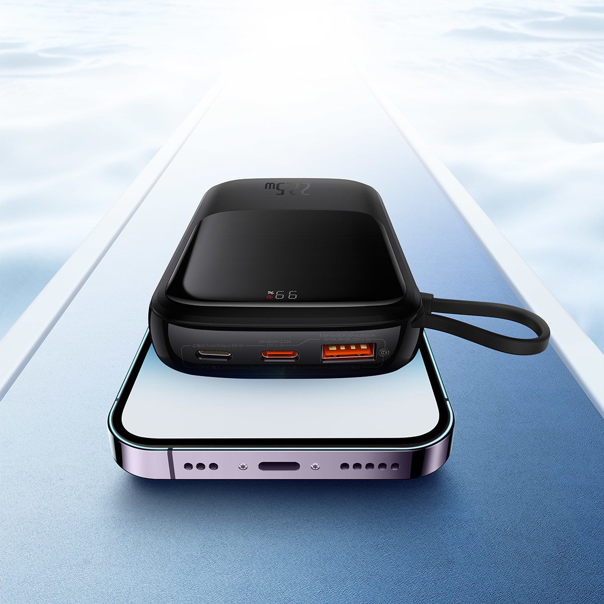 Baseus Qpow Pro 10000mAh Powerbank 20W Overseas Edition + USB-C Cable 3A black