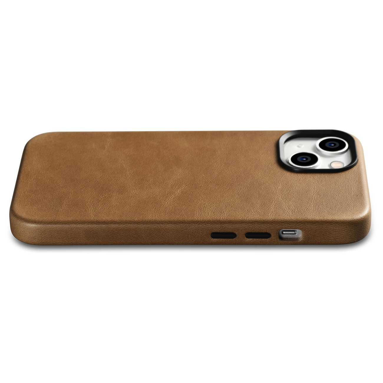 iCarer Oil Wax Premium Leather MagSafe Apple iPhone 14 light brown