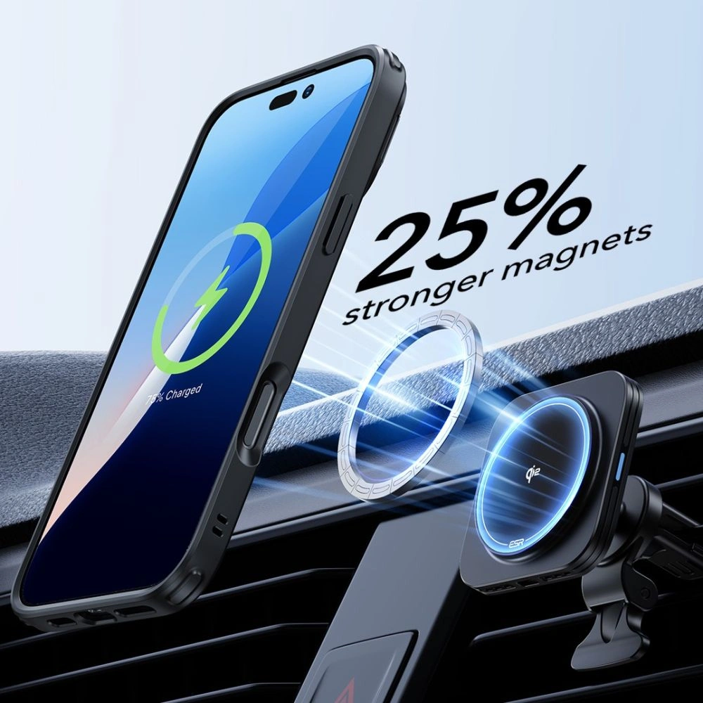 ESR Classic Hybrid Kickstand Halolock MagSafe & Tempered Glass Apple iPhone 16 Frosted Black