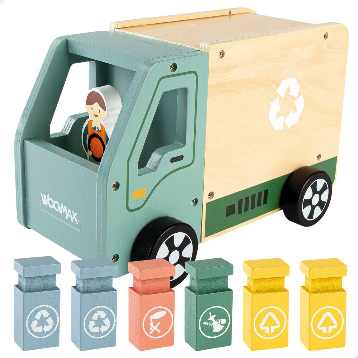 Müllwagen Woomax 8 Stücke Spielzeug 24 x 15 x 13,5 cm (4 Stück)