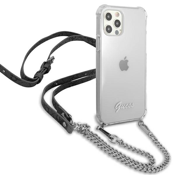 Guess GUHCP12LKC4GSSI Apple iPhone 12 Pro Max Transparent hardcase 4G Silver Chain