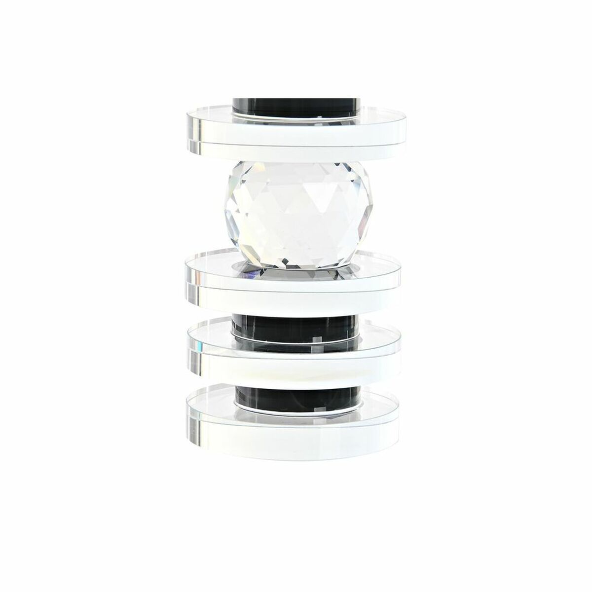 Candleholder DKD Home Decor 6 x 6 x 16 cm Crystal Black Blue