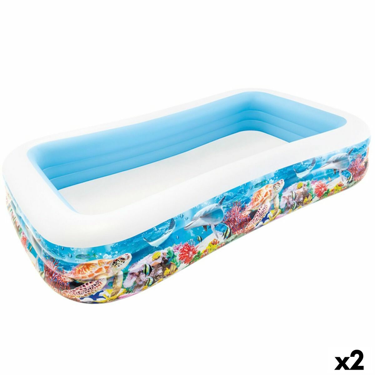 Inflatable Paddling Pool for Children Intex Tropical 305 x 56 x 183 cm 1020 L (2 Units)