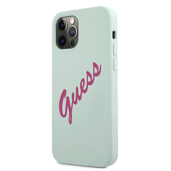 Guess GUHCP12LLSVSBF Apple iPhone 12 Pro Max blue fuschia hardcase Silicone Vintage