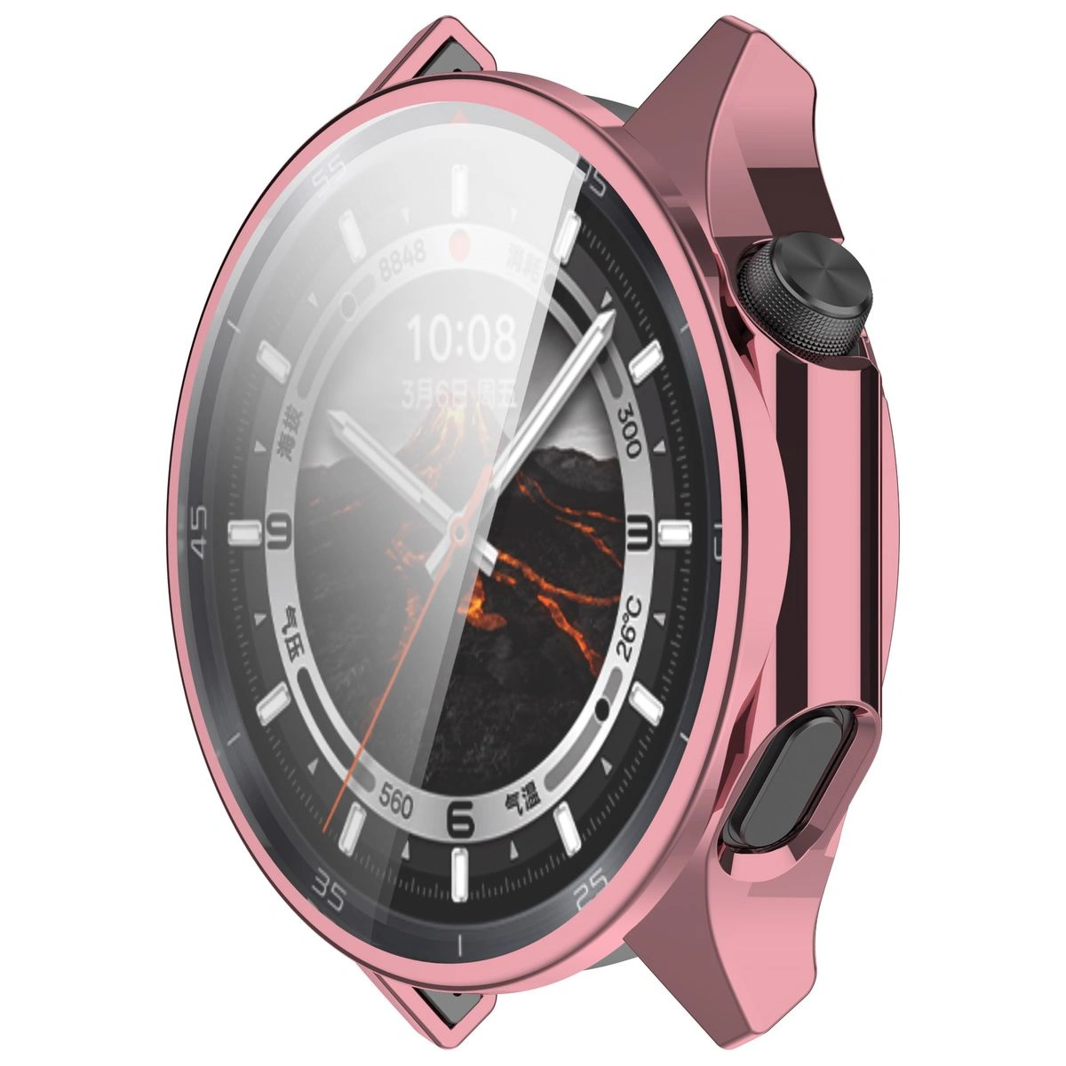 Bizon Case Watch Felipe with screen protector for OnePlus Watch 3 / Oppo Watch X2 pink