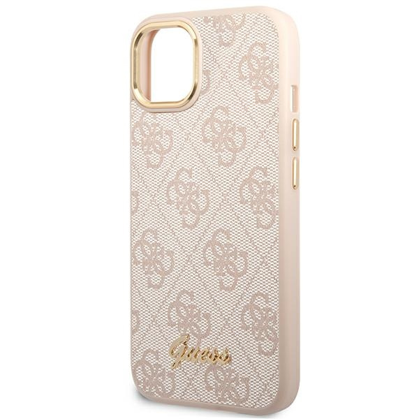 Guess GUHCP14SHG4SHP Apple iPhone 14 pink hard case 4G Vintage Gold Logo