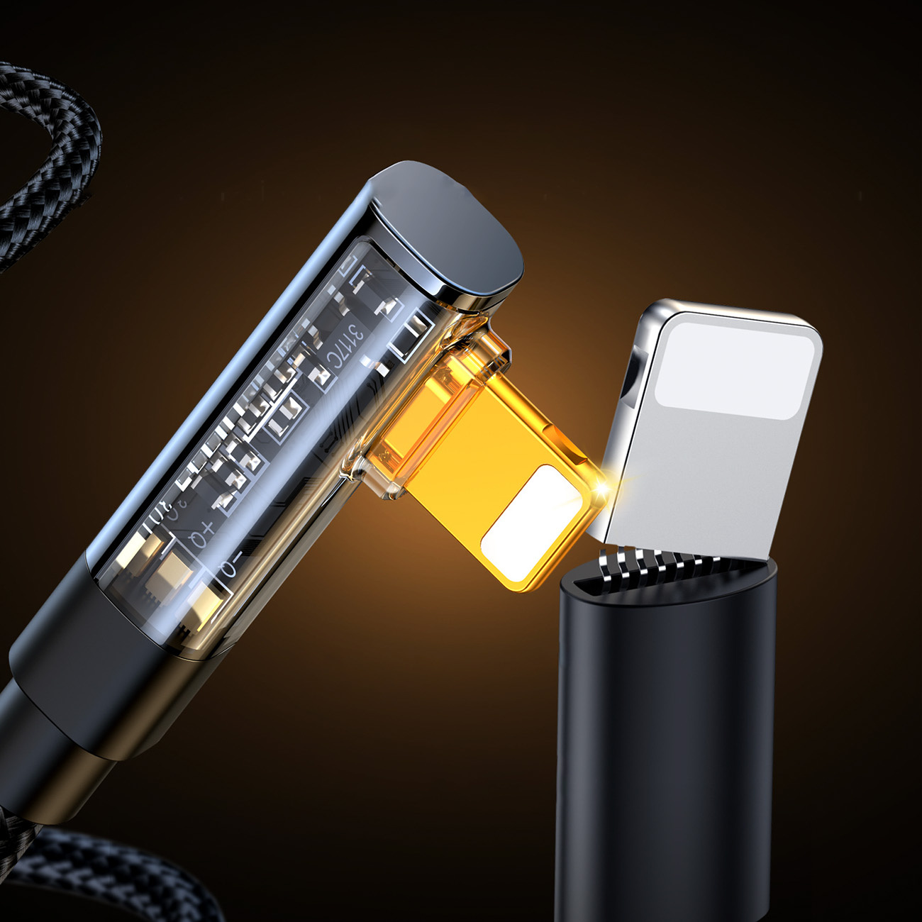 Angle cable Joyroom S-UL012A6 Lightning/USB-A 2.4A 1.2m black